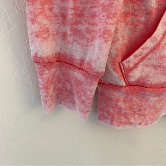 Pink Acid Wash Light Weight Zip Up Hoodie By BP - Picture 4 of 11